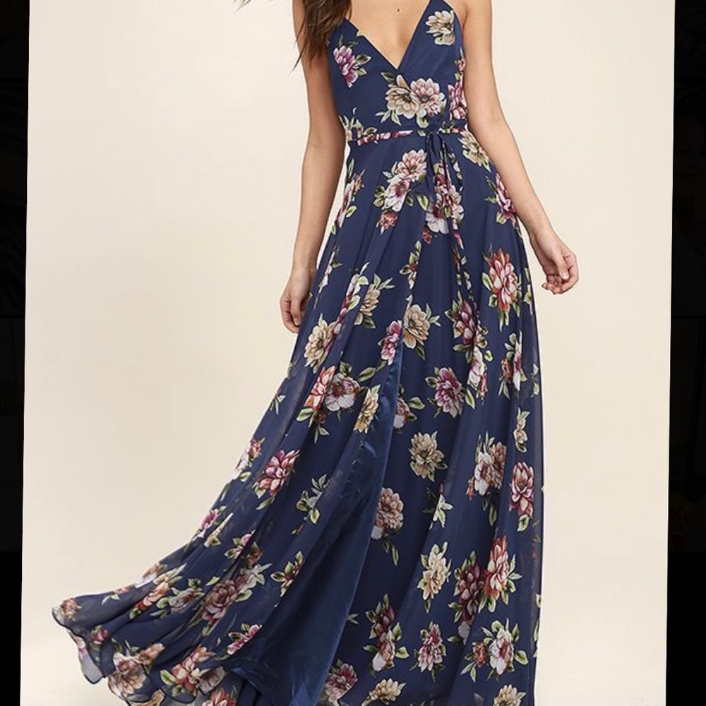 Navy blue halter dress